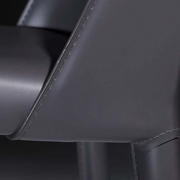 Silla lateral de comedor contemporánea de metal, silla con respaldo sólido sin brazos para comedor