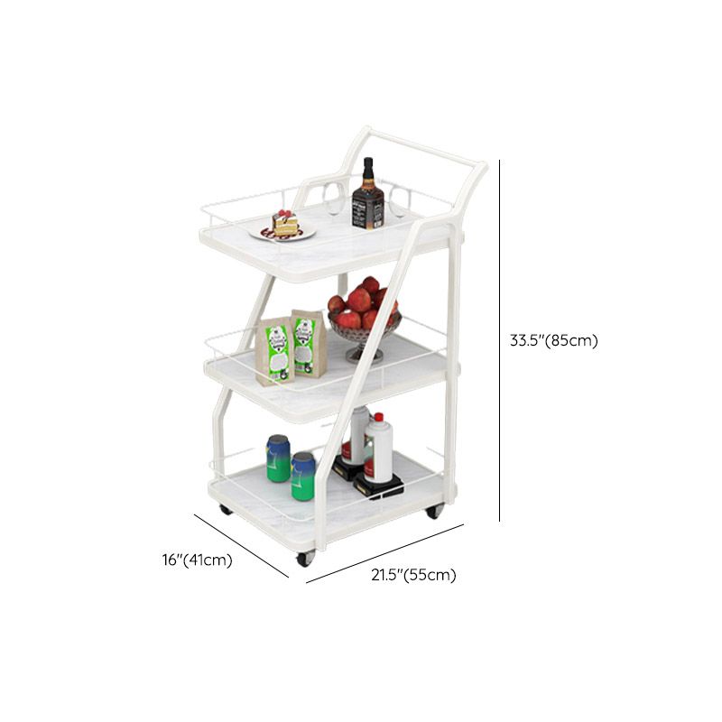 Open Storage Modern Prep Table Home Dining Rolling Prep Table
