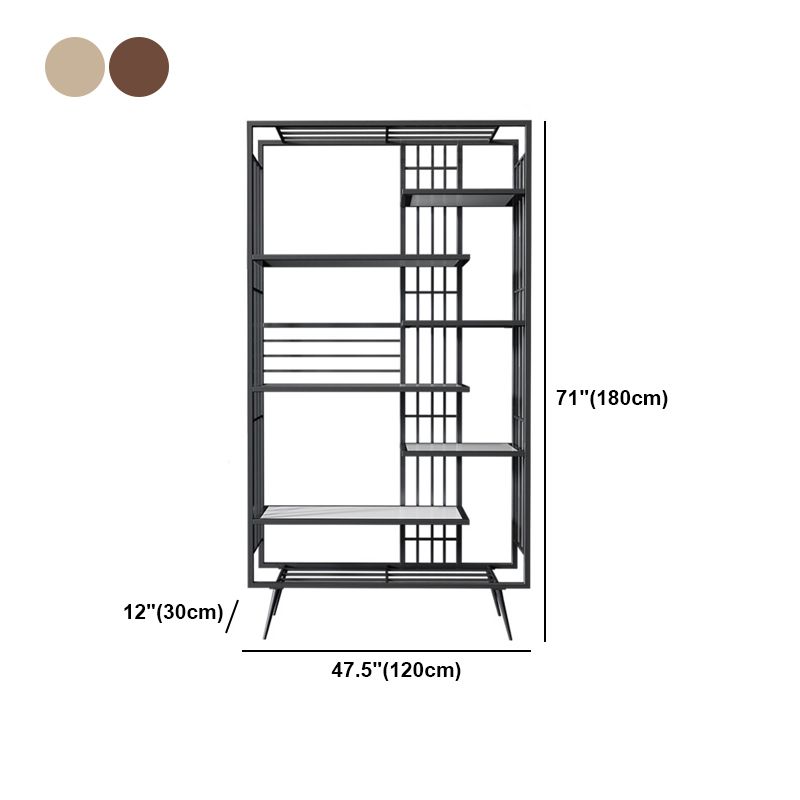 70.87"H Bookshelf Open Back Glam Style Bookcase for Home Office Study Room