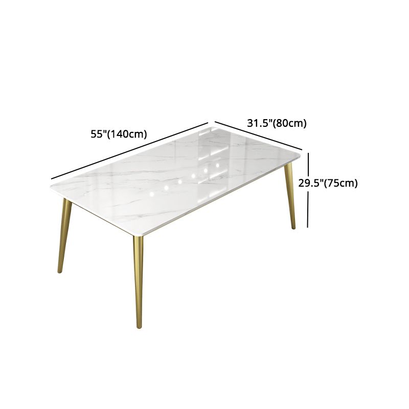 Glam White Sintered Stone Dining Table Set 1/2/5/7 Pieces Dining Set for Dining Areas