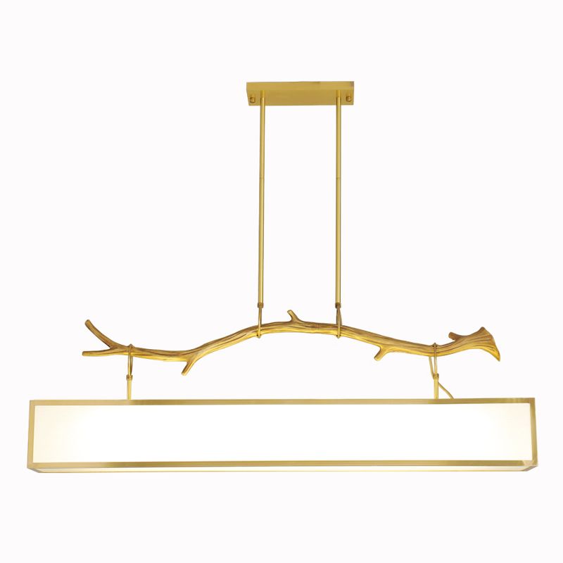 Accesorio de iluminación de la isla rectángulo metal moderno luz colgante de luz individual