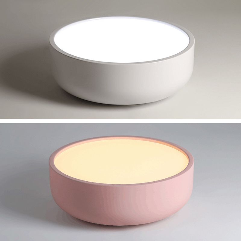 1 Head Macaron Ceiling Light Iron Material Acrylic White Light Living Room Flush Mount Lighting