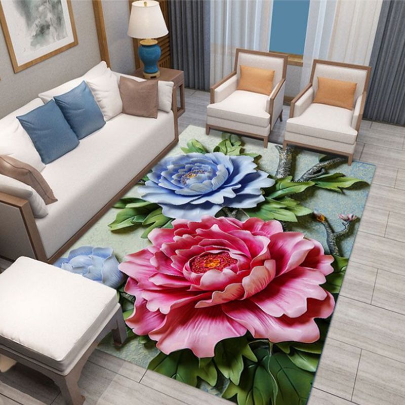 Light Brown Modern Rug Polyester Deer Area Rug Washable Rug for Living Room