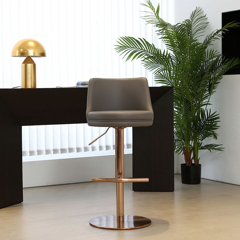 Modern Style Rotatable Backrest Counter Stool with Leather Cushion