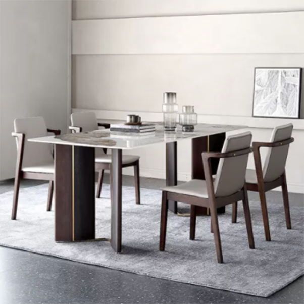 Designer Style Sintered Stone Dining Set Rectangle 1/2/5/7 Pieces Dining Table Set