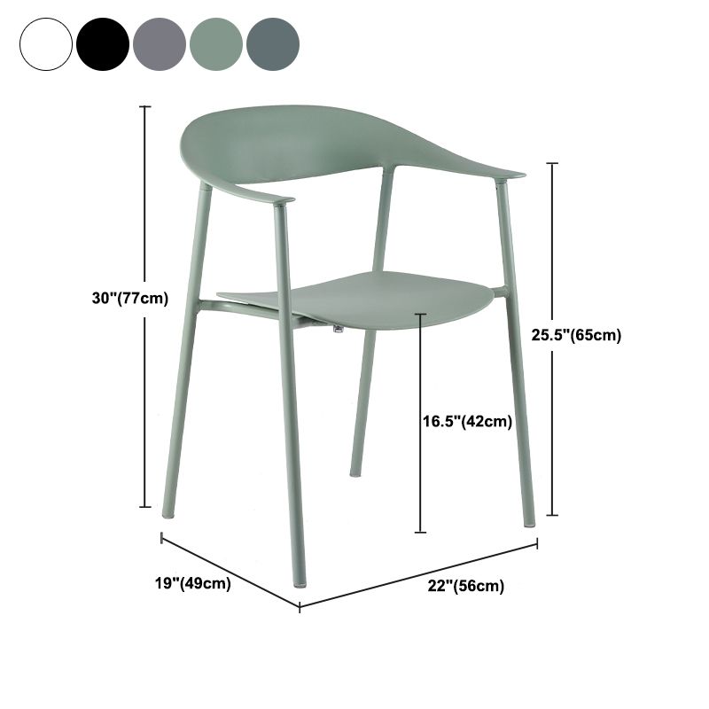 Contemporary Style Dining Chairs Arm Chairs with Metal Legs for Home