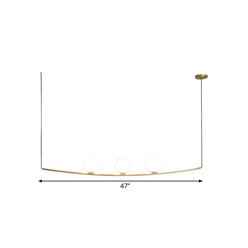 2/3 Lights Bubble Island Light Modern Simple Metal Chandelier Lighting in Black/Gold