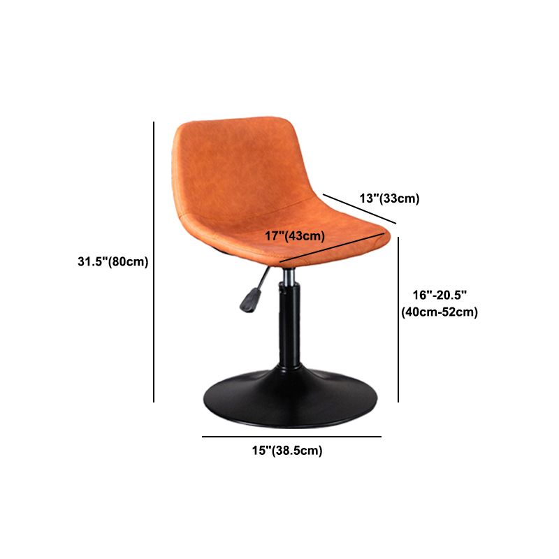 Scandinavian Metal Stool Faux Leather Upholstered Counter Stool in Matte Finish for Indoor