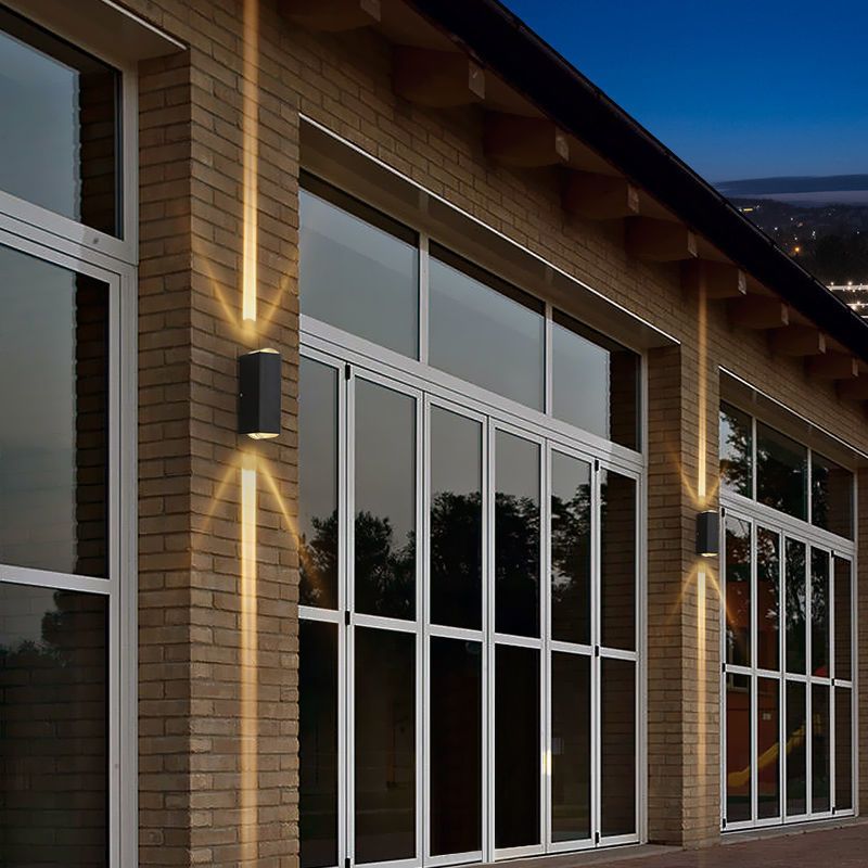 Black Rectangular Metal LED Wall Lamp Double-headed Warm Light Wall Sconce for Villa Corridor