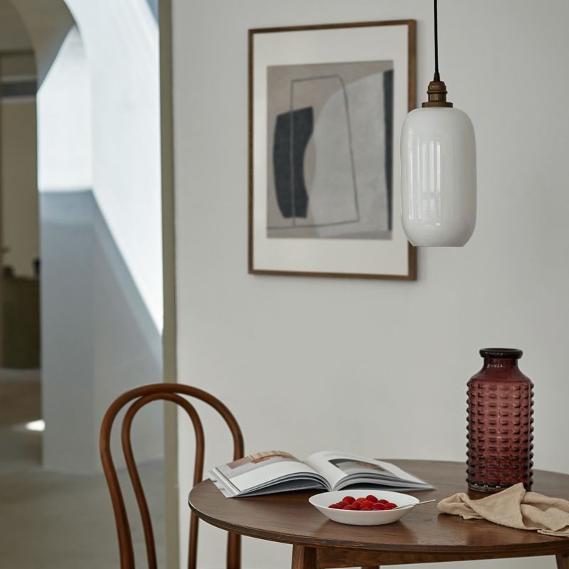 Lampe suspendue en verre blanche Style moderne 1 Éclairage de la tête