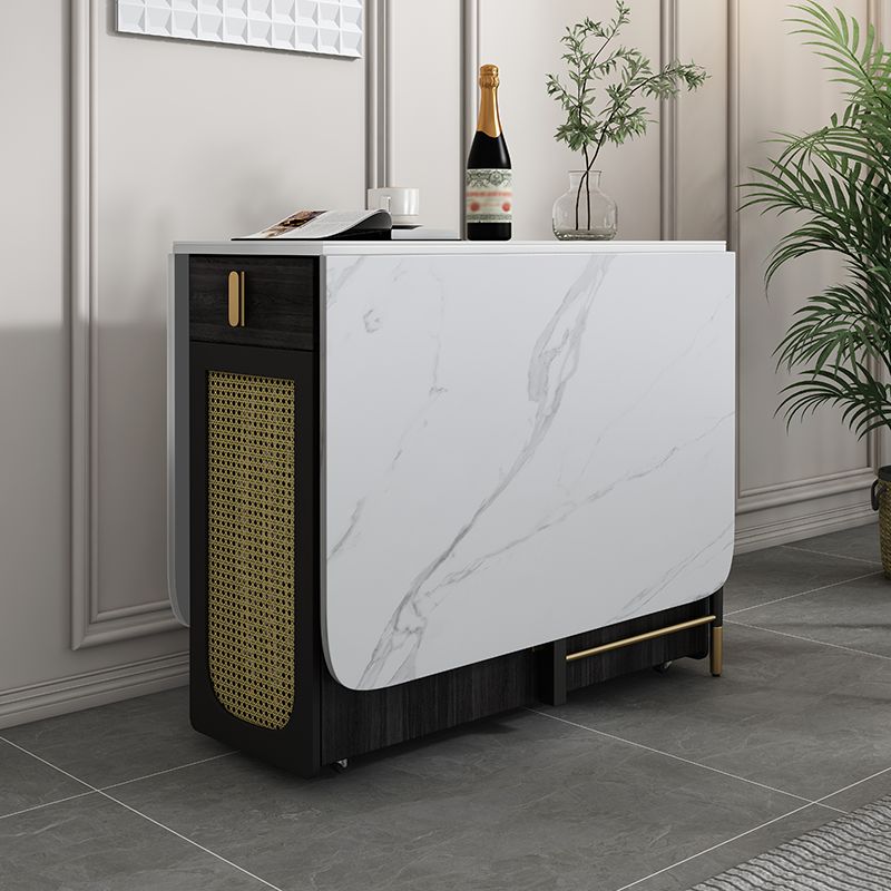 59 '' Mesa de comedor de piedra sinterizada mesa rectángula plegable con base de caballete