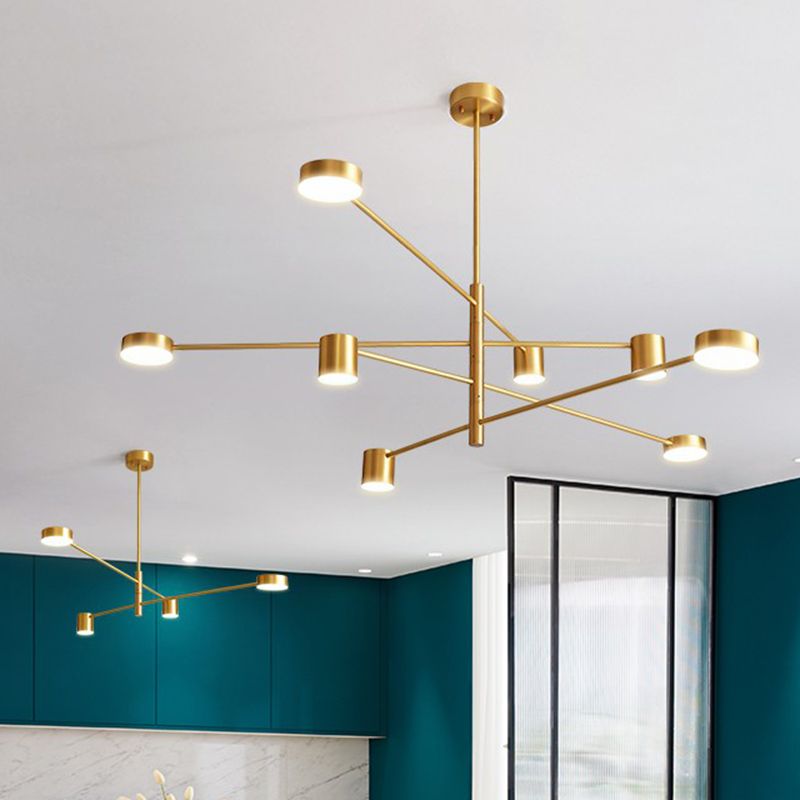 Gold Pendant Lighting Fixtures Modern Metal Flat Discs Hanging Ceiling Light