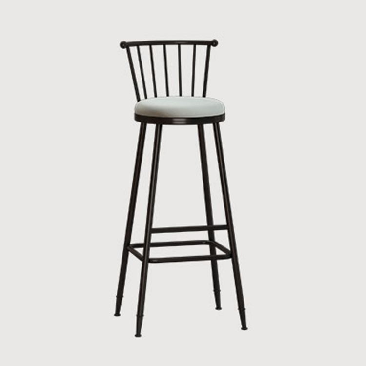 Leather Matte Finish Bristol Stool Low Back Footrest Barstool