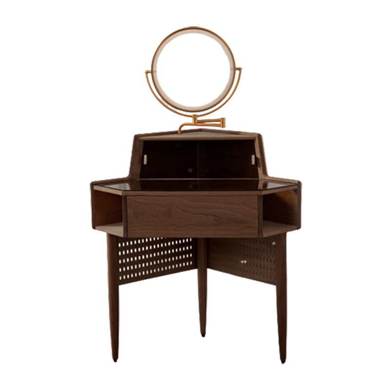 Contemporary Mirrored Glass Drawers Make-up Vanity with Storage for Bedroom