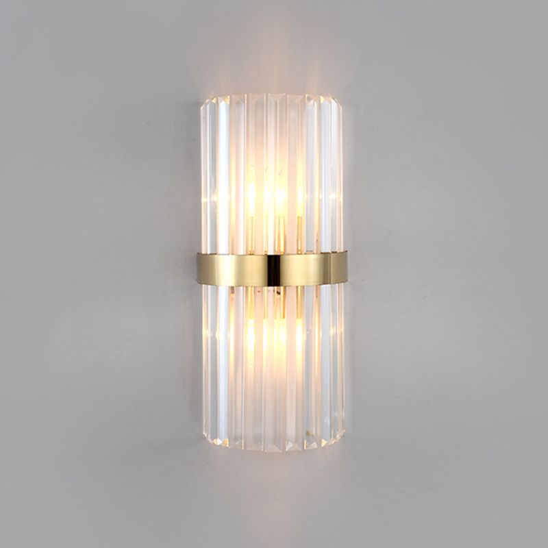 Crystal Geometry Shape Wall Lights Modern Style 2 Light Wall Sconce for Bedside
