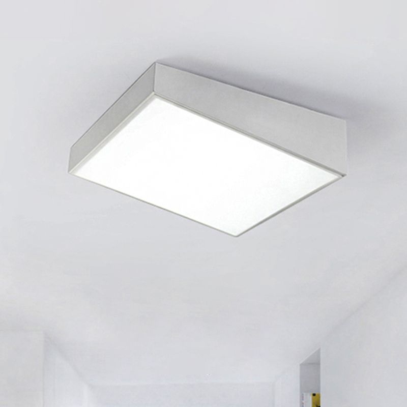 16"/19.5" Wide Contemporary Led Flush Lighting with Metal Shade White/Black Trapezoid Flush Mount Light in White/Warm Light
