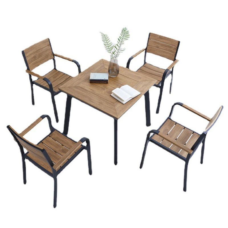 Modern Style 1/4/5/7/9 Pieces Metal Dining Set Reclaimed Wood Table Set for Outdoor