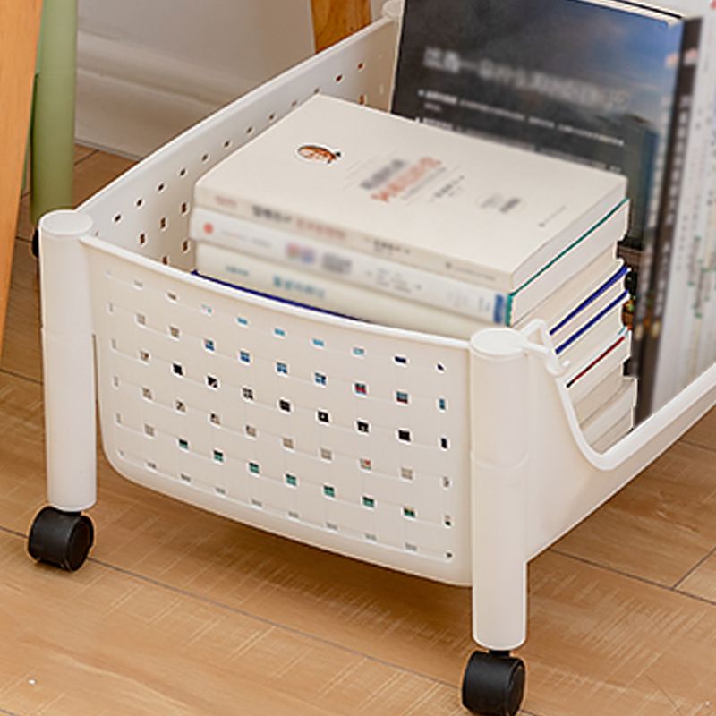 14" Wide Bookshelf Contemporary Style Bookcase with Casters for Home Office