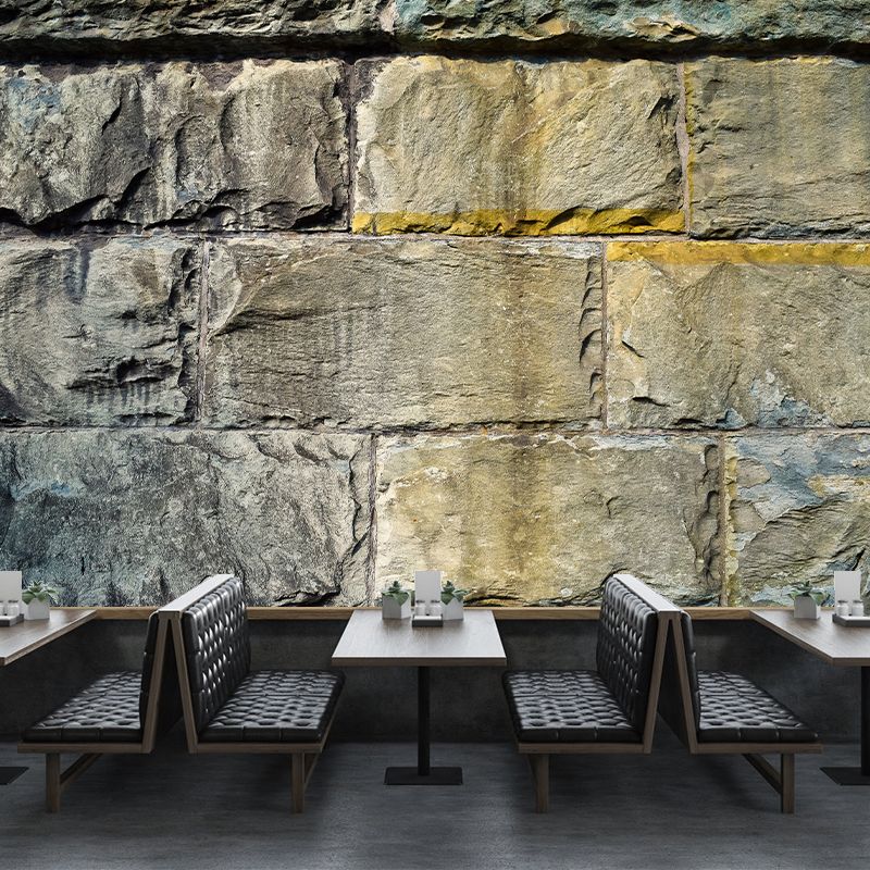 Dilapidated Brick Wall Mural Wallpaper Living Room Wall Covering, Stain Resistant