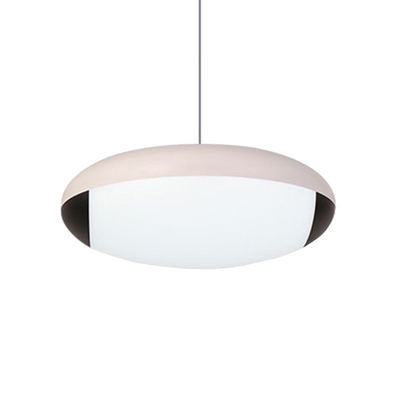 Éclairage de plafond elliptique blanc Simplicité LED Pendu en métal LED Prix pour salle à manger