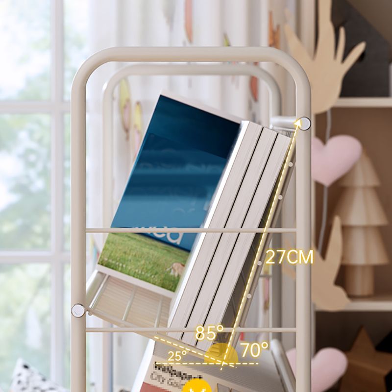 White Etagere Bookshelf Modern 2/3/4/5-Shelf Metal Vertical Bookcase