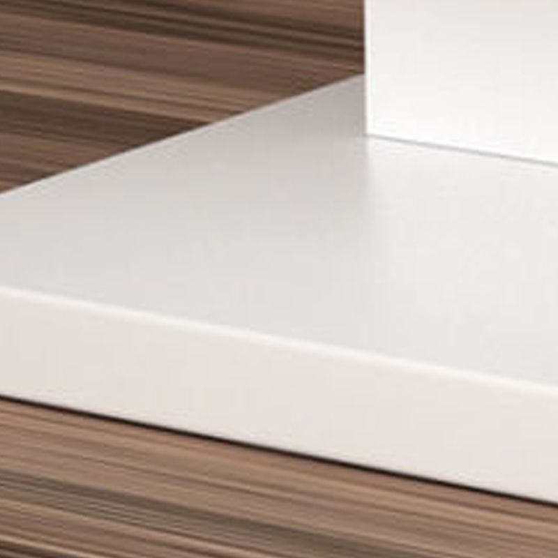 Contemporary Corner Closed Back Bookshelf Manufactured Wood Frame and Shelf