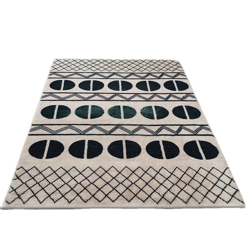 Bohemian Geometric Print Carpet Polyester Indoor Carpet Stain Resistant Rug for Living Room