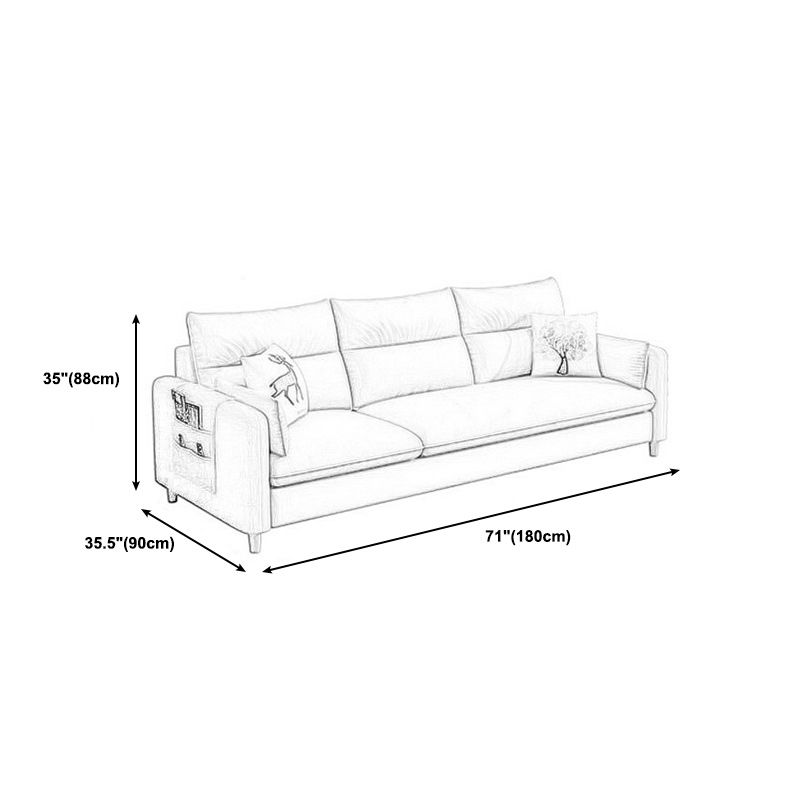 Fabric et faux cuir carré meubles de canapé avec 2 oreillers