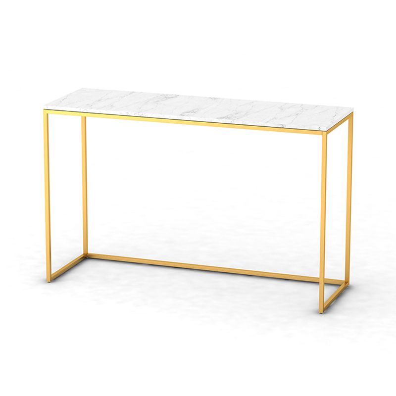 Glam Marble Iron Rectangle Sofa Table Stain Resistant Frame Console Table
