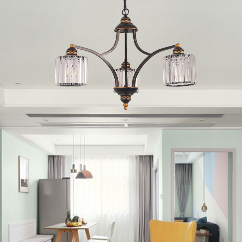 Curva Brazo de la sala de estar Luz Luz tradicional transparente de cristal Tri-sado