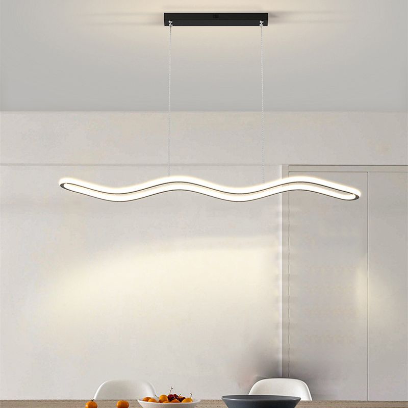 Linear Island Lights Contemporary Metal 1 Light Pendant Light Kit