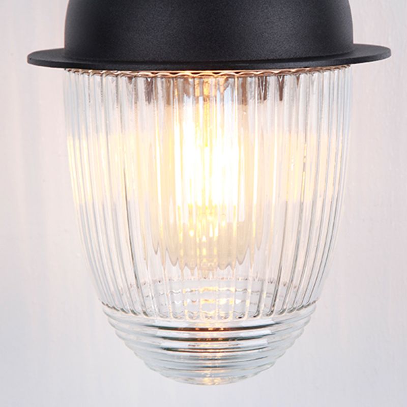 1 Light Geometric Wall Mounted Light Fixture Industrial Style Metal Wall Sconce Lights in Black