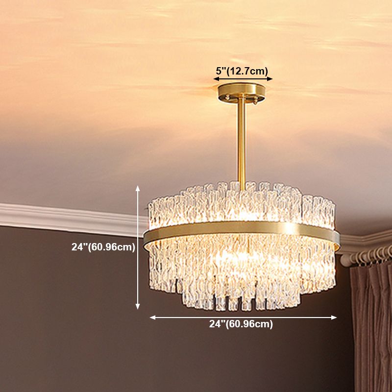 Moderner Stil Ring Kronleuchter Kristall Multi -Lichter Kronleuchter für Wohnzimmer