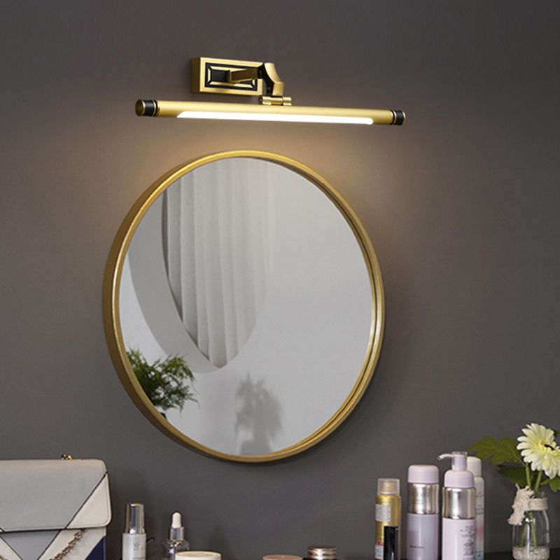 Metal Metallic Bar Vanity Light Contemporary Wall Mount Light in Brass/Black