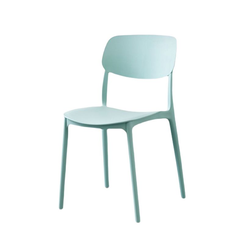 Scandinavian Open Back Dining Chairs Plastic Armless Dining Side Chair
