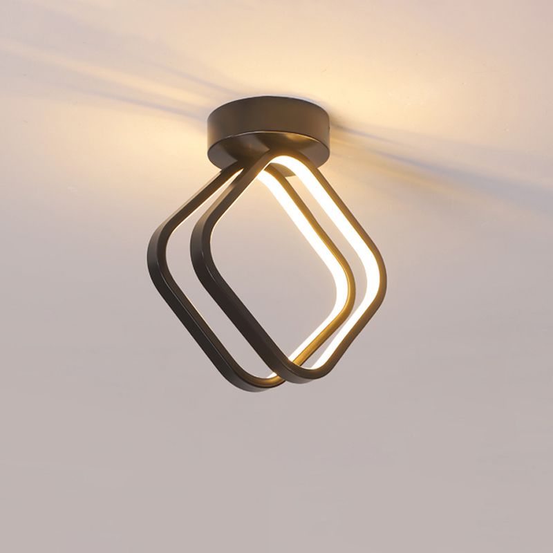 Acryl-Rhombus-Unterputzbeleuchtung, minimalistische schwarz/weiße LED-Deckenleuchte, warmes/weißes/3-Farben-Licht