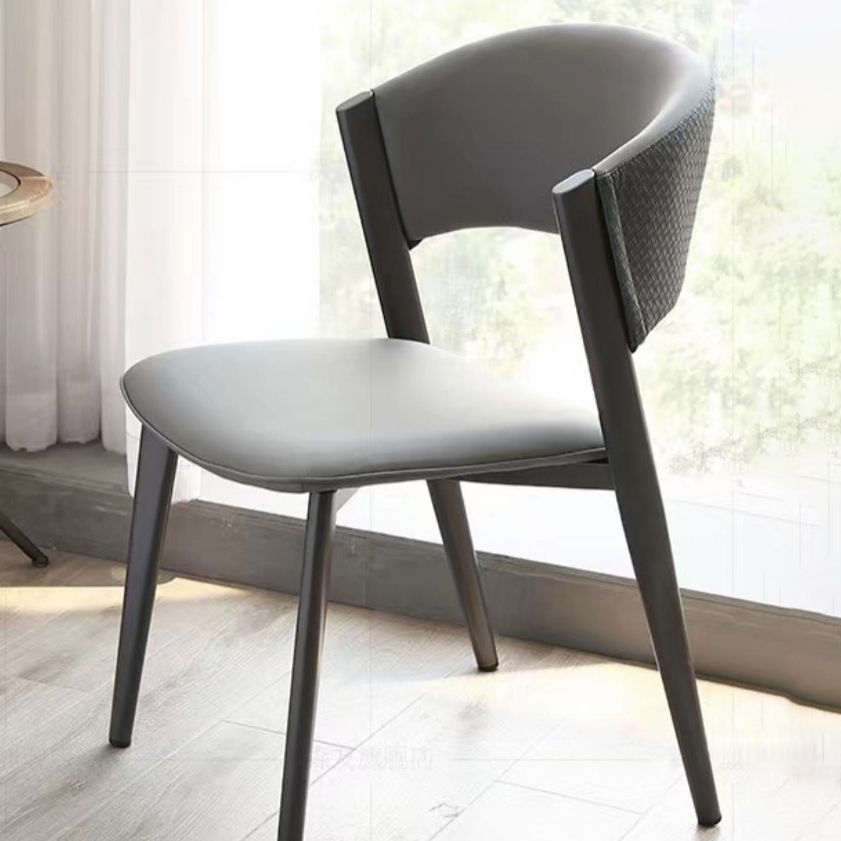 Modern Simple Side Chair Metal Frame Side Dining Chair for Living Room