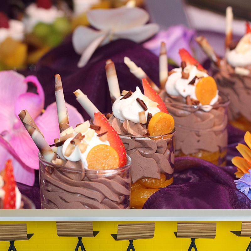 Customized Ice Cream Mural Wallpaper Wall Covering Mildew Resistant Commerce Shop