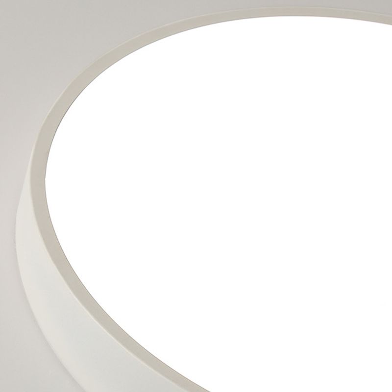 Schlafzimmer Circle Flush Mount Ceiling Licht Metall LED Einfache Deckenlampe in Weiß