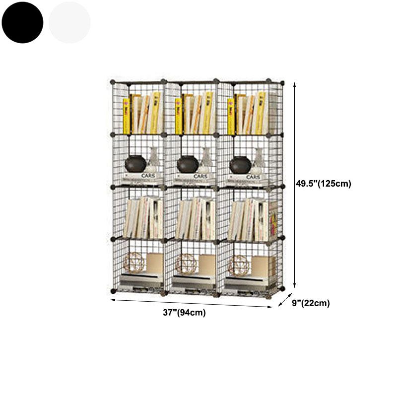 Contemporary Metal Shelf Bookcase Closed Back Home Book Shelf