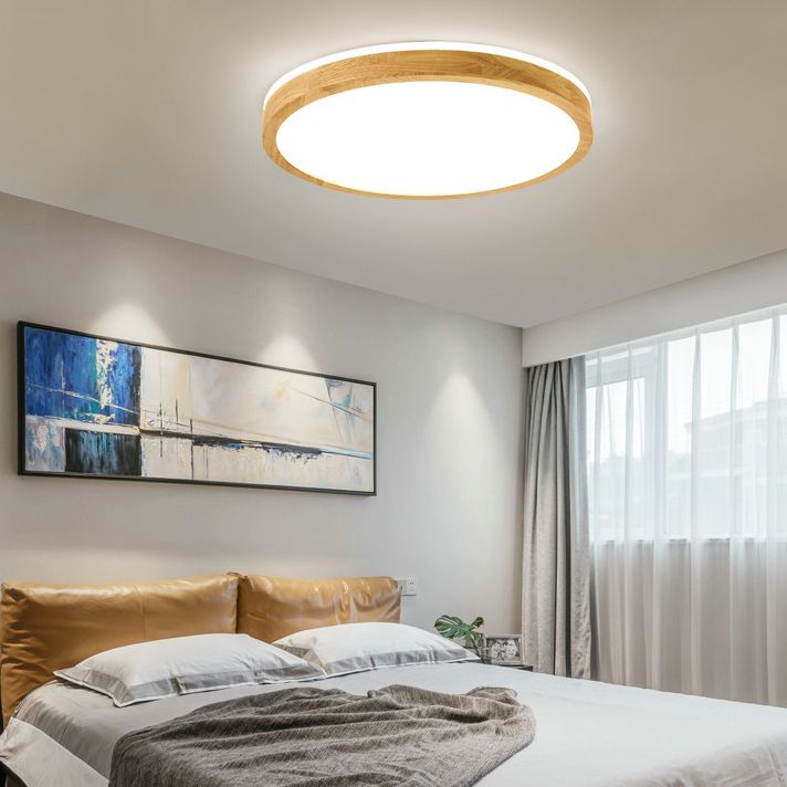 1 lichte houten plafondverlichtingsarmaturen Moderne slaapkamer inbouwplafondverlichtingsarmaturen