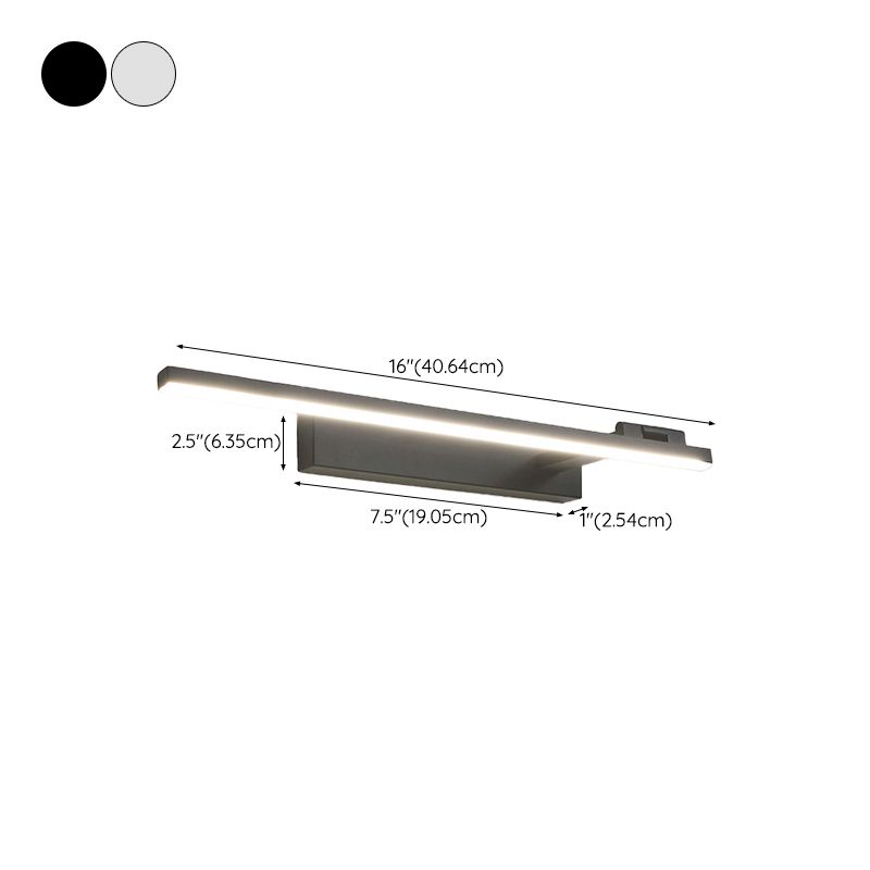 Minimalism Mirror Lamp Streamlined LED Wall Light Fixture for Bathroom