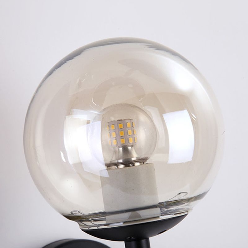 Contemporary Single Bathroom Vanity Light Glass Shaded Bath Bar in Golden / Black