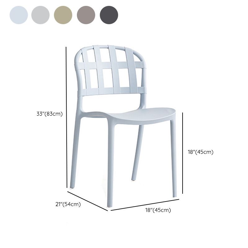 Contemporary Side Chair Plastic Open Back Dining Room Chair for Home