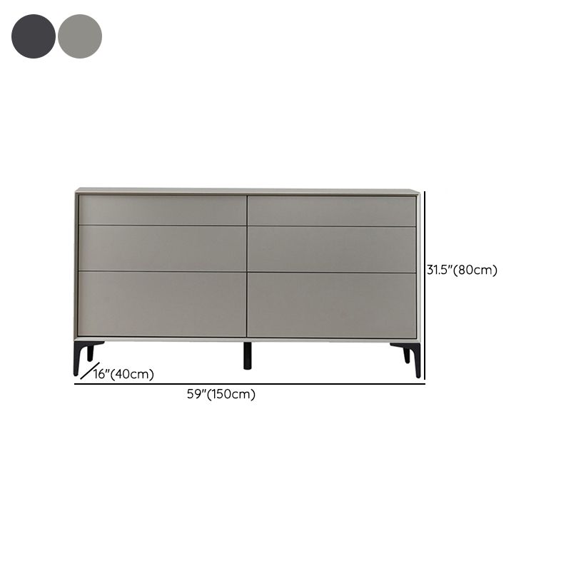 Contemporary Storage Chest Stone Dresser with 6 Drawers , 12.48/15.6 Inch W