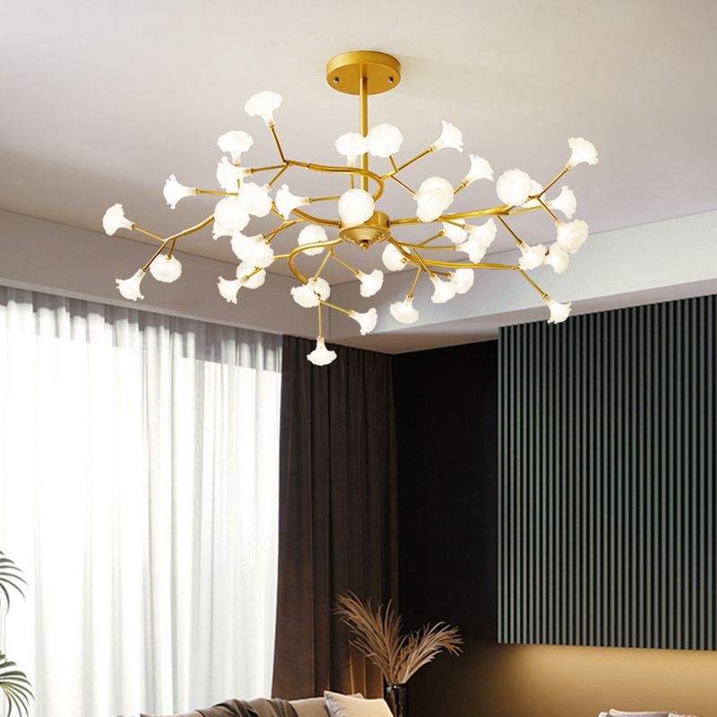 Luce a sospensione per lucciole in ferro battuto in moderna luce del soffitto regolabile radiale in stile conciso con ombra acrilica