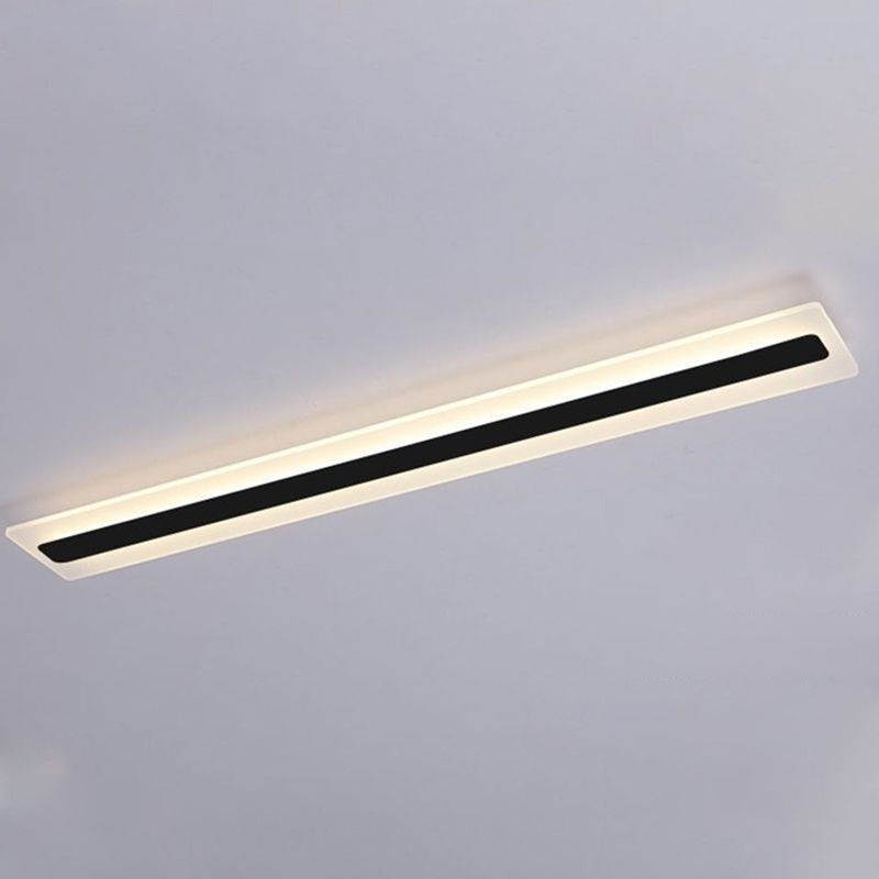 Metal Linear Shape Wall Light Modern 1 Light Wall Mount Fixture in Black
