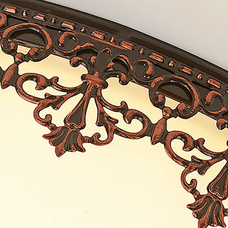 Glass Dome Flush Mount Light Fixture Traditional Living Room LED Ceiling Mount Lighting