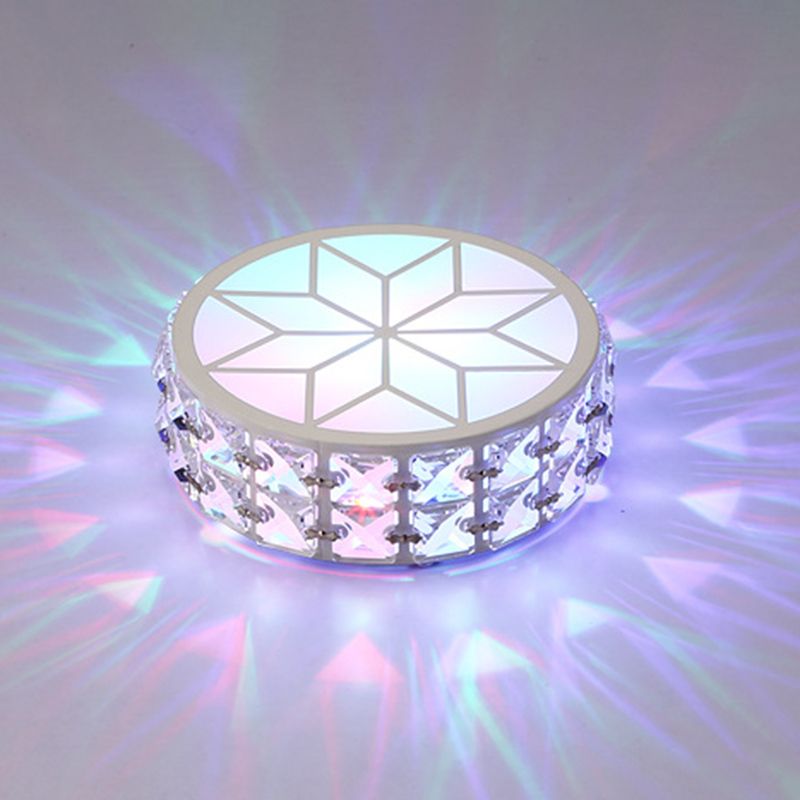 Modern Crystal Flush Mount Light Fixtures 1-Light LED Flush Mount with Hole 2-3.5'' Dia