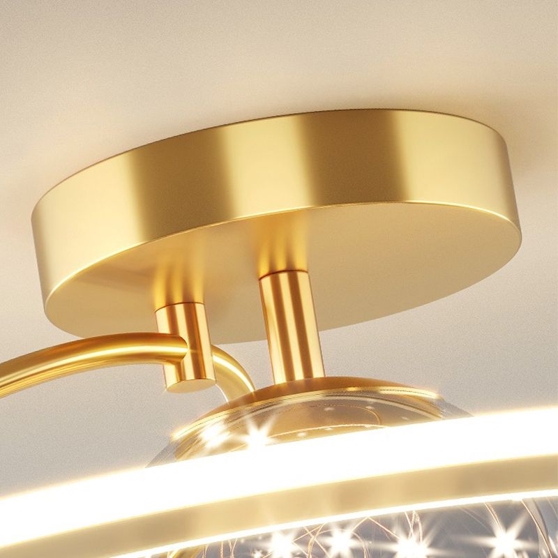 Plafonnier LED doré à éclairage encastré moderne Gypsophila